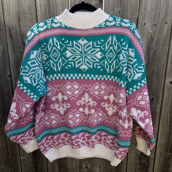 Vintage Fair Isle Snowflake Sweater - Picture 1 of 4